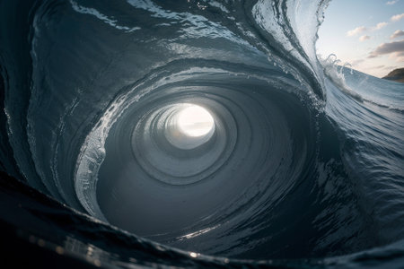 Triangular Abstract Wave with Captivating Light AI Generated.の素材