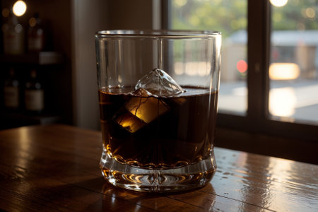Intoxicating Elegance in a Whiskey Glass AI Generated.の素材