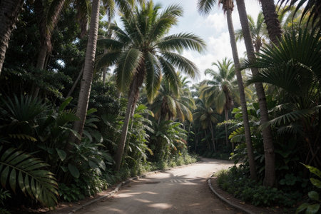 Tranquil Tropical Oasis AI Generated.の素材