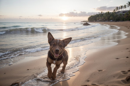 Sun Kissed Bliss A Dog s Paradise in Hawaii AI Generated.の素材