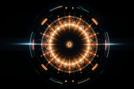 Luminous Circles Abstract Light Background AI Generated.の素材