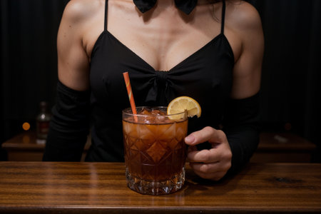 Haunting Whiskey Cocktail for Halloween Delights AI Generated.の素材