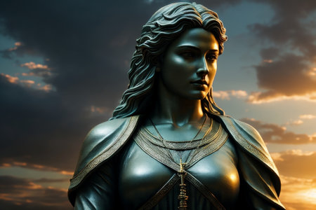 Divine Statue The Sacred Presence of Saint Sage Krishna AI Generated.の素材