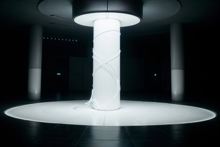 Illuminating the Night Abstract White Neon Lights AI Generated.の素材