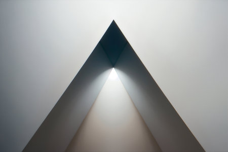 Neon Triangles on a White Canvas AI Generated.の素材