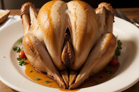 Succulent Roasted Turkey A Feast for the Senses AI Generated.の素材