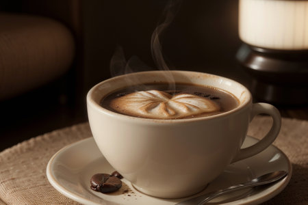 Cozy Coffee Delight in October AI Generated.の素材