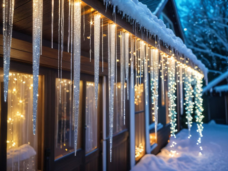 Winter Wonderland Extravaganza Transform Your Party with Enchanting Decorations AI Generated.の素材