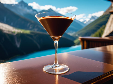 Decadent Delight Savor the Smoothness of a Chocolate Martini AI Generated.の素材