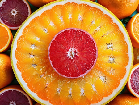 Zesty Delight Refreshing Citrus Fruit Salad Bursting with Flavor AI Generated.の素材