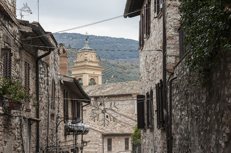 Spectacular traditional italian medieval in the historic center of Spello (Perugia), in the Umbria region - central Italyの写真素材