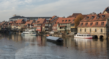 The former fishermen's district in Bamberg's Island City is known as Little Venice (Kleinvenedig) Bamberg, Bavaria - Germanyのeditorial素材