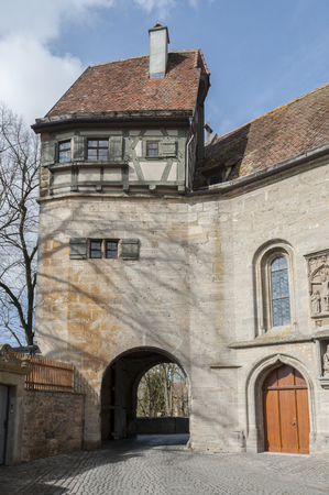ROTHENBURG OB DER TAUBER, GERMANY - MARCH 05, 2018: Rothenburg ob der Tauber an historic and medieval town and one of the most beautiful villages in Europe, Germany,のeditorial素材