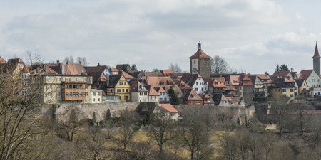 ROTHENBURG OB DER TAUBER, GERMANY - MARCH 05, 2018: Rothenburg ob der Tauber an historic and medieval town and one of the most beautiful villages in Europe, Germany,のeditorial素材