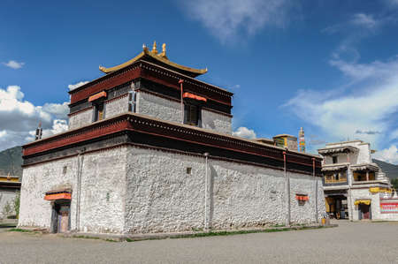 SAMYE, TIBET, CHINA - AUGUST, 16 2018: Monastery of Samye, Dranang, Lhokha, Tibet, China