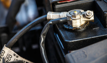 battery pole in the car to generate the power to the engineの写真素材