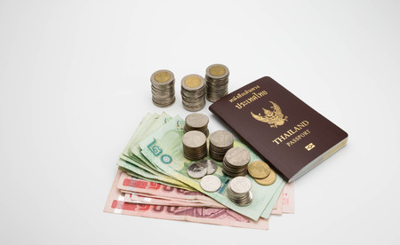 passport and moneyの写真素材