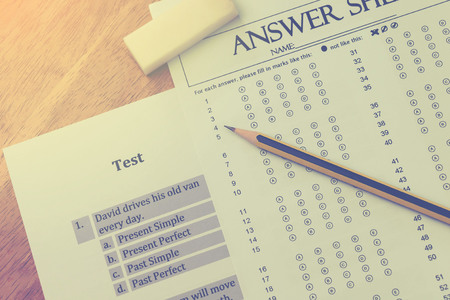 top view english exerciser and answer sheet represent testing english grammar