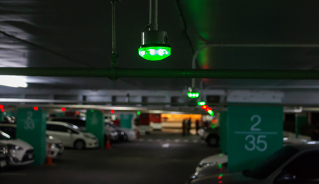 green light over vacant lot for parkingの写真素材