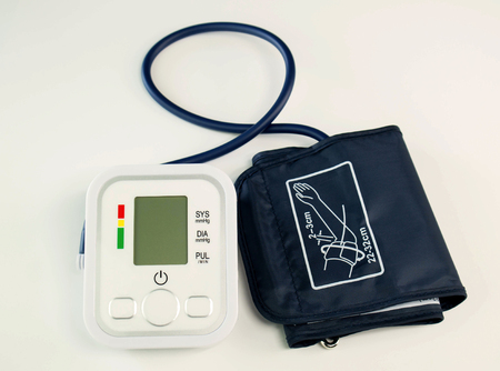 new blood pressure machine on white background