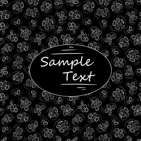 Vector background with hand drawn natural coffee beans. Natural vector pattern with place for your text.のイラスト素材
