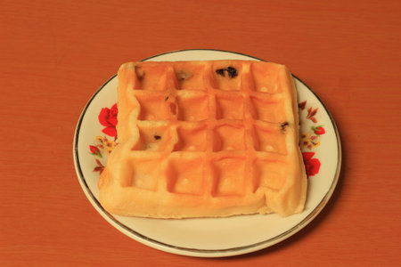 Thai waffle on the dishの写真素材