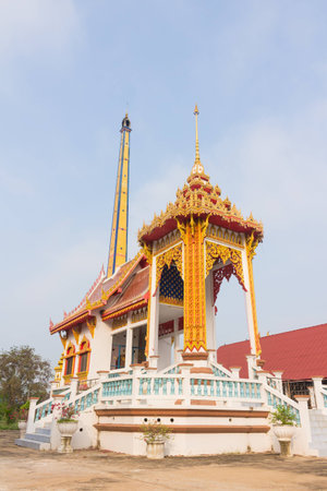 Crematory with sky background at Wat Phueng Daetの写真素材