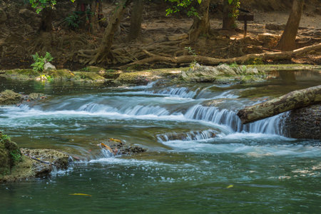 landscape for waterfall at Num Tok Chet Sao Noi National Parkの写真素材