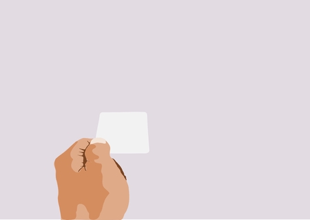 Blank card in handのイラスト素材
