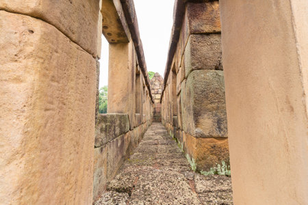 pathway at The gallery of Mueang Tam Stone Castleの写真素材