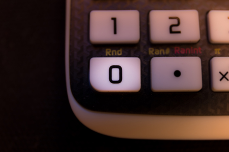 Number zero key of a scientific calculatorの写真素材