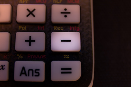 Subtract key from a scientific calculatorの写真素材