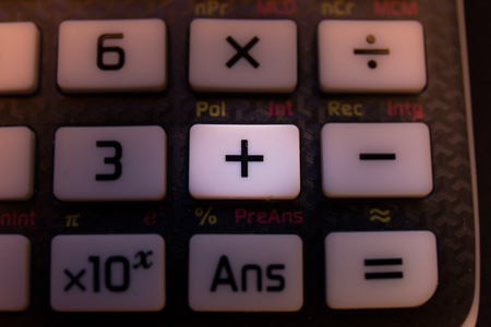 Plus adding key of a scientific calculatorの写真素材