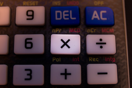 Multiplication key of a scientific calculator keyboardの写真素材