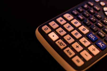 Decimal point key of a scientific calculatorの写真素材