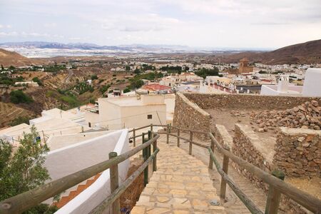 Panoramic view of the village of Nijar, Almeria, Spainの写真素材