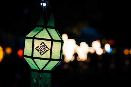 Lantern in the night,Thai style lanterns.の写真素材