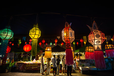 Lanterns at the night market in Chiang Mai, Thailand.