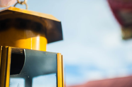 Close up of lamp in temple, Thailand. Selective focus.