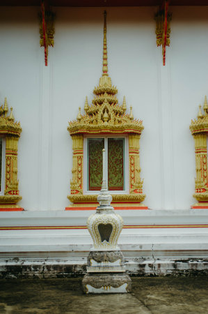 Thai style molding art in temple, Thailand. (Selective focus)