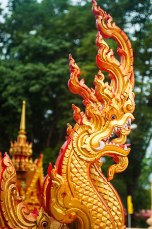 Thai style dragon statue in thai temple,Thailand.