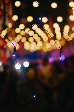Lights in the city at night, Bokeh background.の写真素材