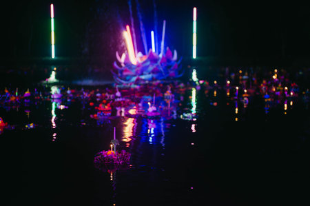 Loy Krathong festival in Trat Thailand.
