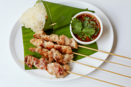 Thai BBQ porkの写真素材