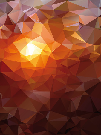 Geometric Polygonal Sunset Landscape with Mountains Vector Illustration.のイラスト素材