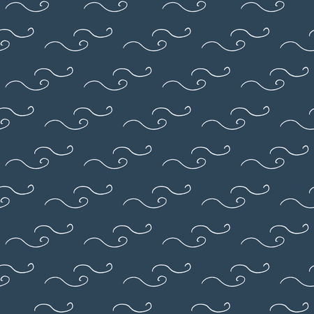 Marine vintage seamless pattern with hand drawn waves and spiralsの写真素材