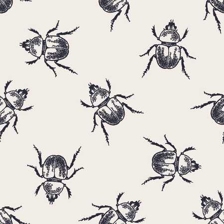 Beetle vintage seamless patternの写真素材