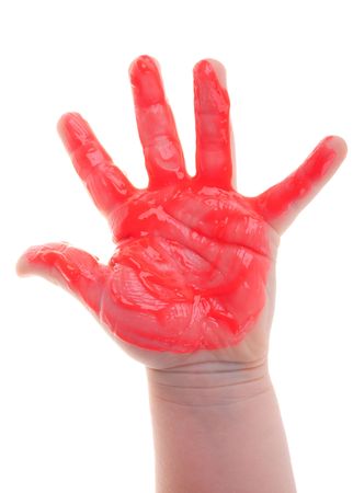 Painted child hand 
の写真素材