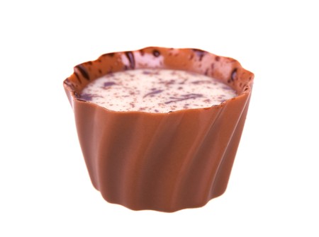 Chocolate candy isolated on white backgroundの写真素材