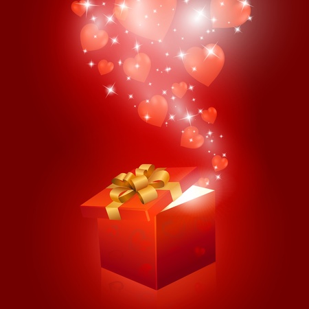 Valentine's day gift box with hearts. Vector eps10 illustrationのイラスト素材